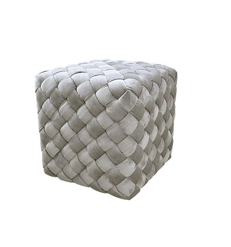 Пуф плетеный 40х40х40см Garda Decor серо-бежевый