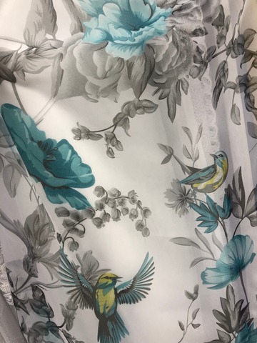 Вуаль печать Милисента ш.280 см. ментол