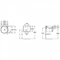73270B1000 BEYOND Раковина подвесная 430х430