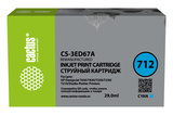 Картридж струйный Cactus CS-3ED67A 712 голубой (29мл) для HP DJ T230, T630, T650