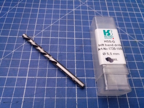 Сверло по металлу ц/x 5,5x93/52мм (LH-Левостороннее) DIN338 h8 5xD HSS-G 135° H-Tools 1720-1055 (П)