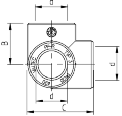 Valtec тройник двухплоскостной 20 мм полипропиленовый VTp.738.0.020