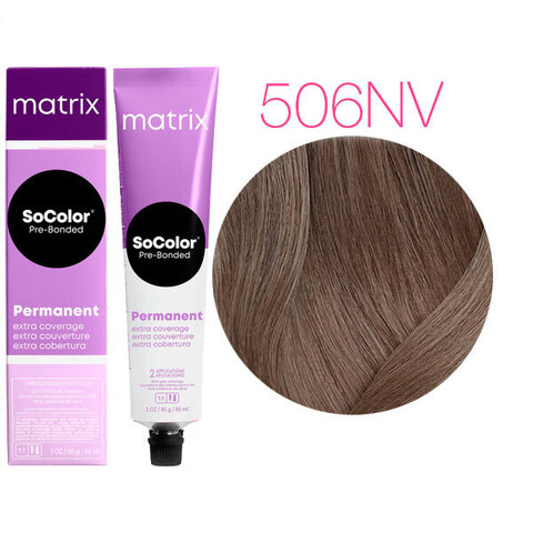 Matrix Socolor Pre-Bonded 506NV (Темный блондин натуральный перламутровый) - Крем-краска для седых волос