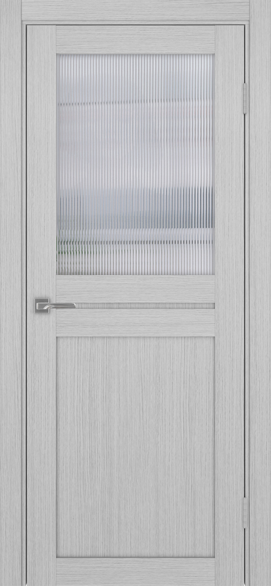 Дверь межкомнатная Оптима Порте Турин 520.211, цвет серый дуб, экошпон, стекло мору