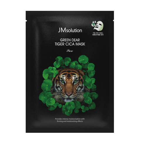 JMsolution Green Dear Tiger Cica Mask регенерирующая маска для лица с центеллой