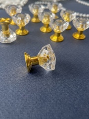 Ручка для шкатулки , цвет прозрачный с золотым, пластиковые, 1,9*2,2 см, набор 10 шт.