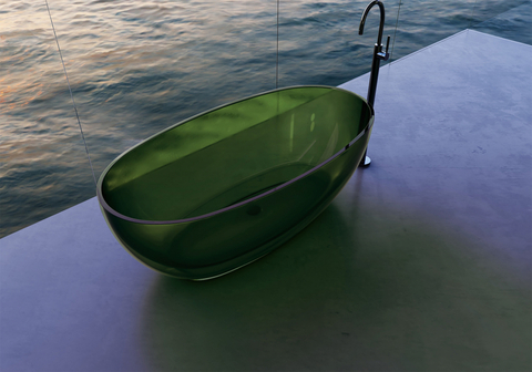 Abber AT9703Emerald прозрачная ванна из полиэфирной смолы 170x75x55