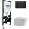 Abber Rechteck AC1201-AC0105-AC0120MB Комплект подвесной Унитаз белый с инсталляцией AC0105 и кнопкой AC0120MB Черный