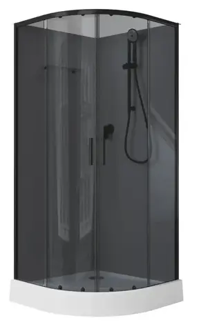 Aquanet 267259 Passion EVO R 90 Душ. кабина 1/4 круга, 900х900 BLACK 4 Набор (267259)