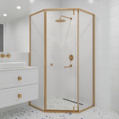 RGW 350608800-16 Душевой уголок 100*100*195 RGW HO-088-Gb Трапеция/Золото браш/Прозрачное/8 мм (2 уп.) фото