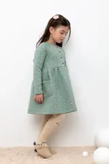 платье  для девочки  КР 5632/полынь,маленькие желуди к401