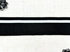 Подвязы трикотажные, ш. 6 см, L 122 см, чёрный с белым