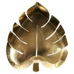 Тарелки в форме пальмового листа «Золото» 8 шт.