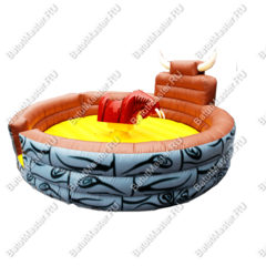 Надувной аттракцион Бык Родео, бык+батут, красный, 5*5*2,5м