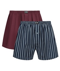 Трусы мужские боксеры 2 шт. в упаковке DIM 0DXY | Полоски/Красный Чили