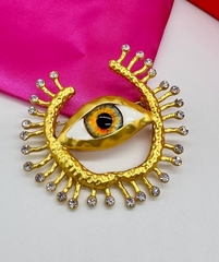 22822- Стильная брошь EYE (Жёлтый Глаз) в стиле Schiaparelli