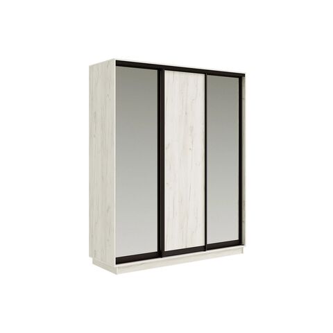 Шкаф-купе Тринити NEW (1800) Два зеркала Дуб Крафт белый
