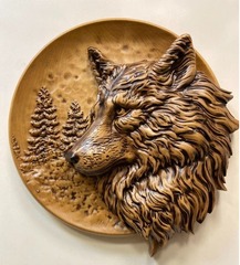 Силиконовый молд Волк (медальон) № 0484