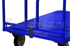 Тележка платформенная с резиновым покрытием и складной ручкой (зацеп) ТПРСР 4 МЗ (600х1200) 200-Ч
