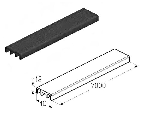 ALUTECH Профиль воротный PRD78 (цв. RAL9005)