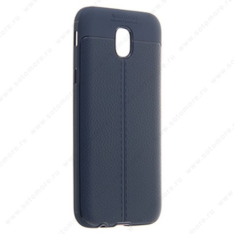 Накладка Carbon 360 силиконовая с кожаными вставками для Samsung Galaxy J5 J520/ J530 2017 синий