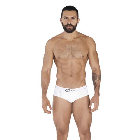 Мужские трусы брифы белые в сетку Clever TIME PIPING BRIEF 036701