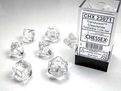 Chessex 7-dice set Clear/White