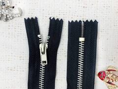 Молнии джинсовые, Т4, автомат, 18 см, чёрный/никель