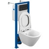 Cersanit 68305 Комплект CITY SMART CO DPL EO slim инсталляция VECTOR кнопка ESTETICA пластик черный матовый с рамкой хром