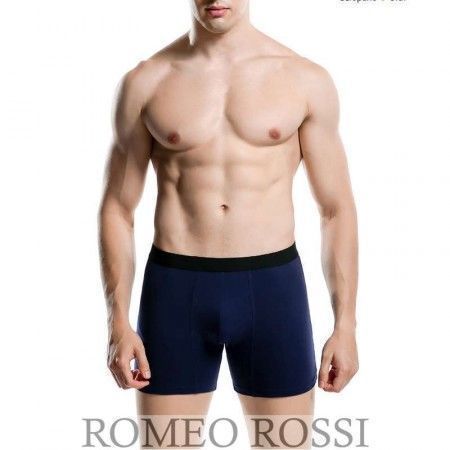 Мужские трусы боксеры темно-синие Romeo Rossi RR7007-16