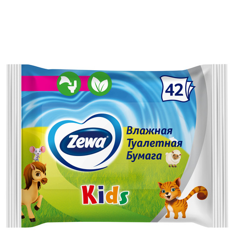 Бумага туалетная влажная ZEWA Kids 42 шт ВЕЛИКОБРИТАНИЯ