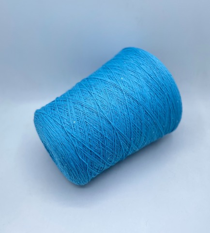 Бобинная пряжа (пр.Италия).art-Merino paillettes 380/100гр, 96% меринос, 4% Пайетки(3мм)(полиэстер), цвет-Голубой+прозрачная пайетка, арт.30662