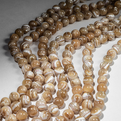 Перламутр морских ракушек, карамельного оттенка, шар 8,6мм