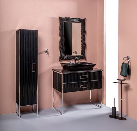 Boheme 868-BCR-L Пенал, цвет: черный глянец, хром