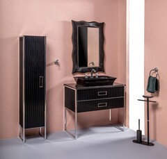 Boheme 868-BCR-L Пенал, цвет: черный глянец, хром фото