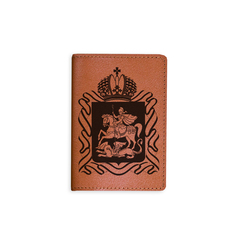 Обложка на паспорт "Герб Московской области", рыжая