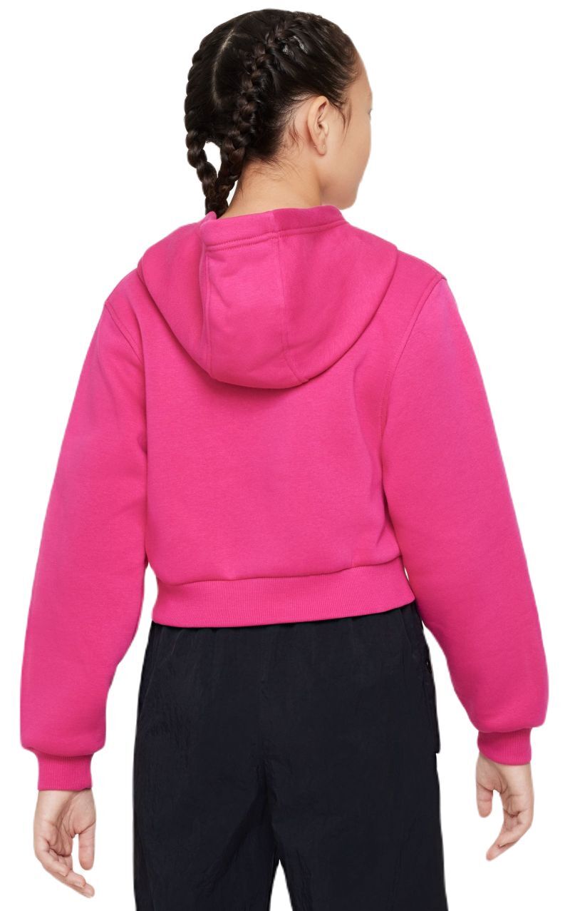 Nike Sportswear Club Fleece Crop Hoodie fireberry white 7 562 TENNIS 24.RU