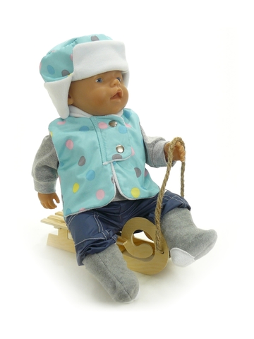 Зимний комплект - На кукле. Одежда для кукол, пупсов и мягких игрушек.