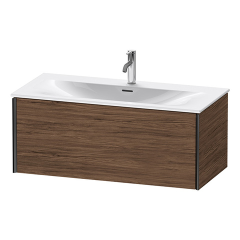 Duravit XViu Тумба подвесная 610x800x480мм, для раковины #234410, 1 ящик, цвет: walnut dark/черный матовый XV40350B221