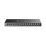 TP-Link TL-SG116P Настольный коммутатор с 16 гигабитными портами PoE+, бюджет PoE — 120 Вт, стальной настольный корпус