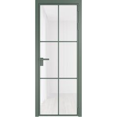 Алюминиевая дверь 3AG зелёный воск остеклённая