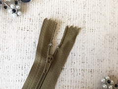 Молния брючная спираль полуавтомат, L 20 см, Т3, н/р, хаки