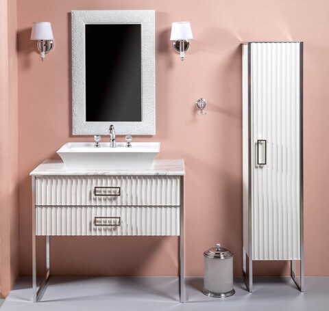 Boheme Monaco 868-WCR Пенал, цвет: белый глянец, хром