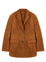 Жакет из замши песочного цвета