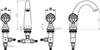 Смеситель для раковины на 3 отверстия Boheme 337