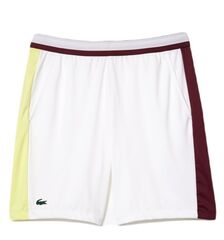 Шорты теннисные Lacoste Tennis x Daniil Medvedev Regular Fit Shorts - white/flashy yellow/bordeaux