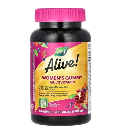 Nature's Way, Alive! полноценный мультивитаминный комплекс для женщин, ягодный вкус, 60 жевательных таблеток