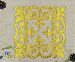 Термоаппликация орнамент, р. 27см х 27см, золото