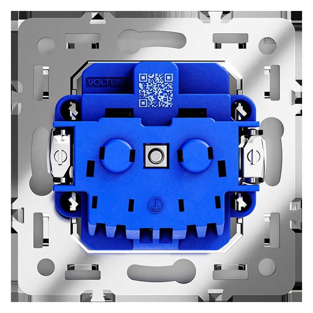Розетка встраиваемая Voltum S70 с заземлением 16А, (белый матовый) VLS040102