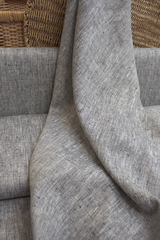 Лен плотный цвет темно синий меланж